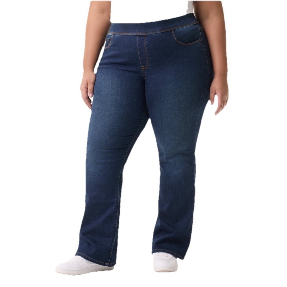 Gloria Vanderbilt Swan Women's Plus 24W Pull On Bootcut Jeans Dark Wash NEW